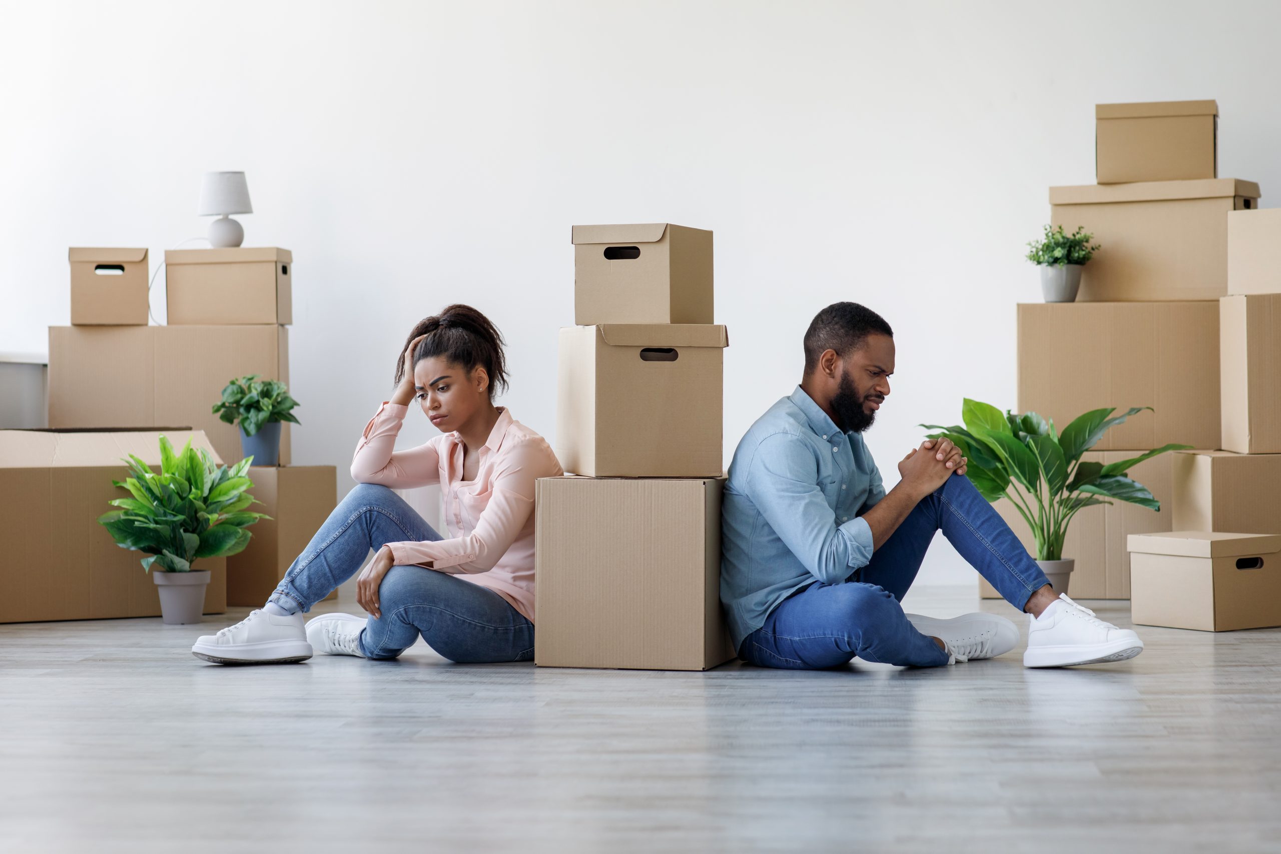 Happy family buying a new home